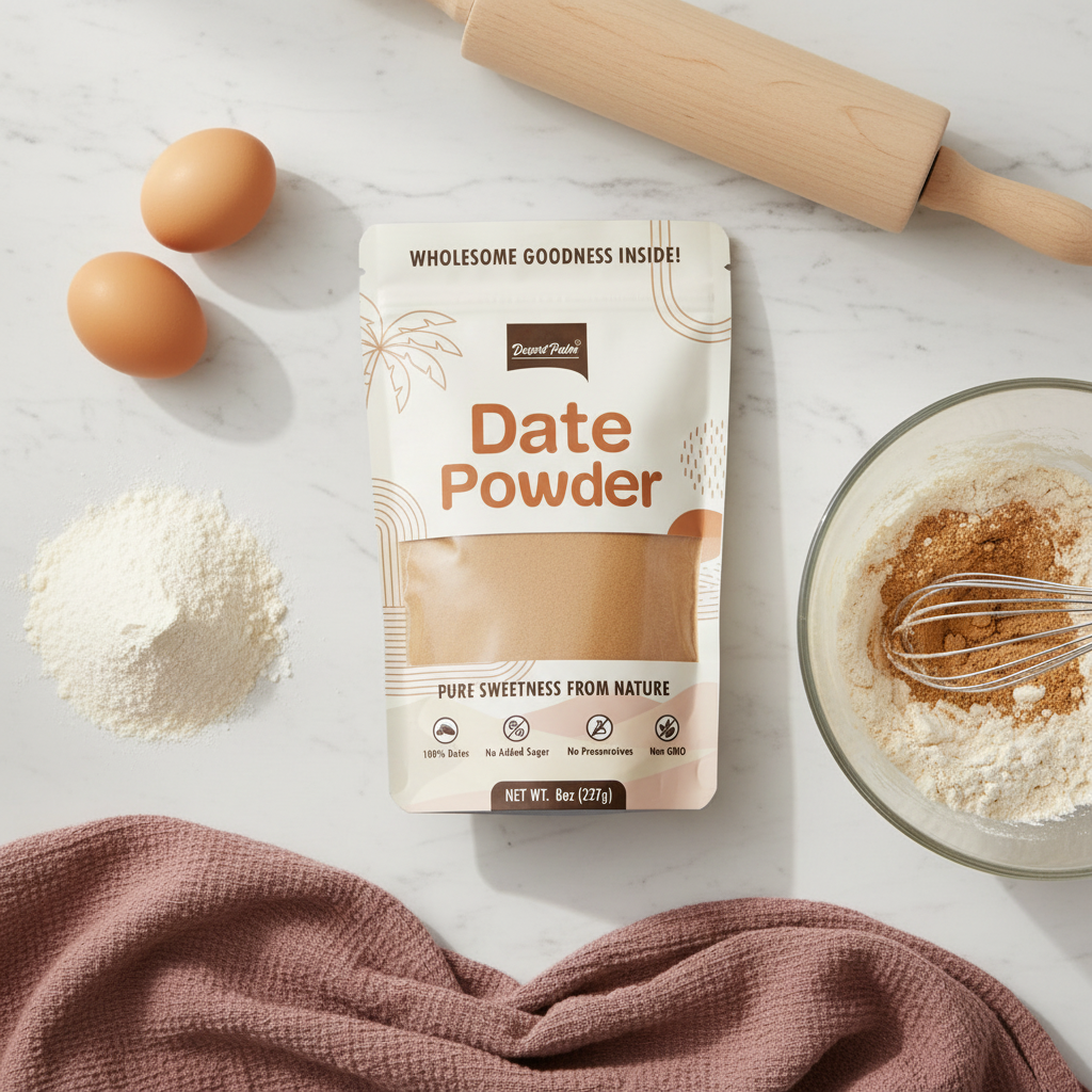 Regular date powder baking flat lay