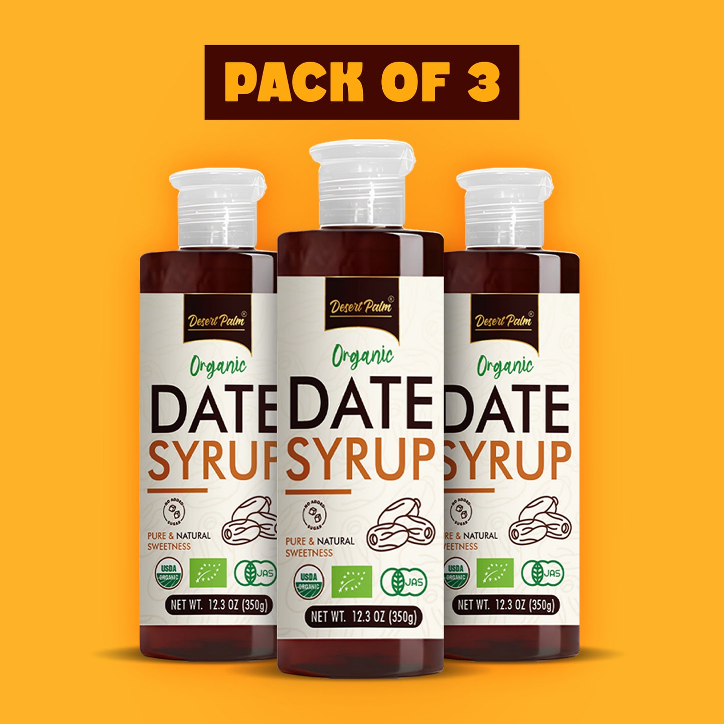 Certified Organic Date Syrup (Pack of 3)